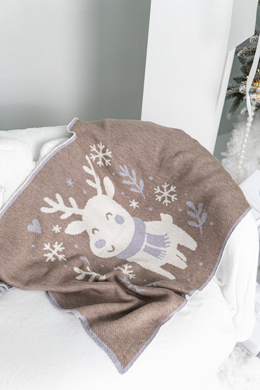 KALĖDINIS MERINO VILNOS PLEDUKAS | MĖLYNAS ELNIAS