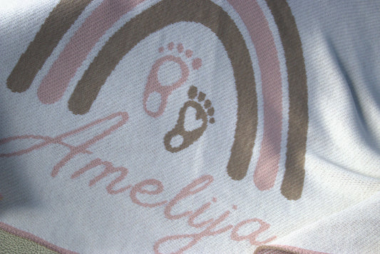 PERSONALIZED RAINBOW BLANKET FOR GIRLS | WHITE