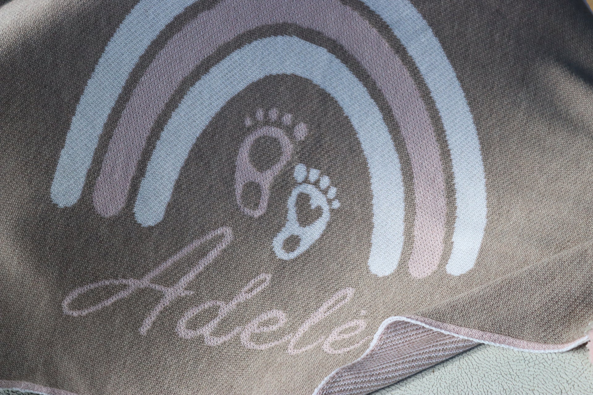 PERSONALIZED RAINBOW BLANKET FOR GIRLS | BROWN