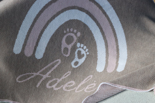 PERSONALIZED RAINBOW BLANKET FOR GIRLS | BROWN