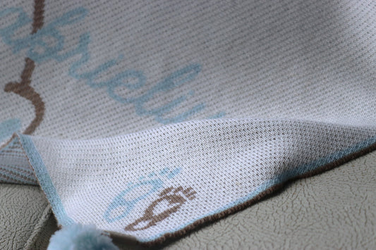 PERSONALIZED TEDDY BLANKET FOR BOYS | WHITE