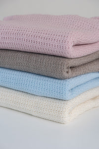 MERINO WOOL BLANKET BABY BLUE