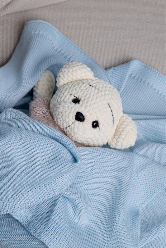 STAR MERINO WOOL BLANKET BLUE