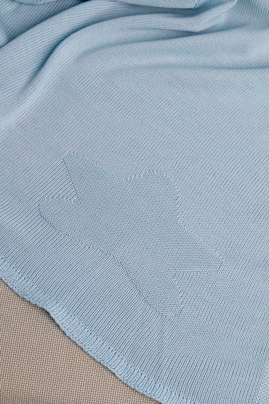 STAR MERINO WOOL BLANKET BLUE