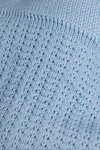 MERINO WOOL BLANKET BABY BLUE