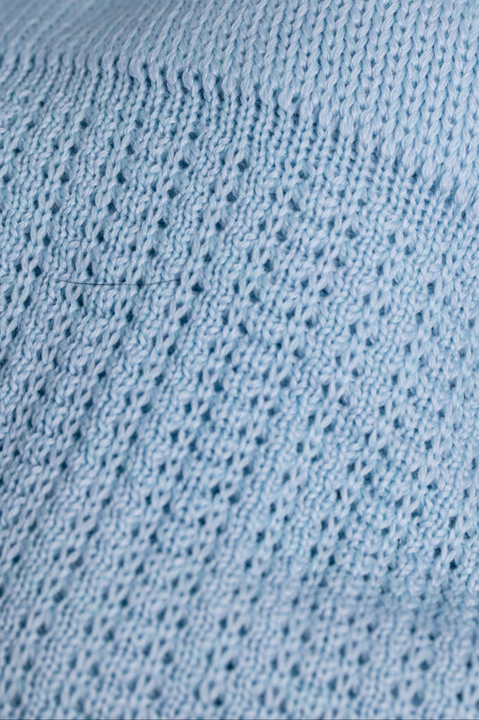 MERINO WOOL BLANKET BABY BLUE