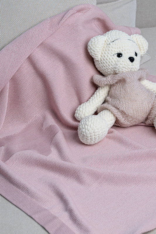 STAR MERINO WOOL BLANKET PINK