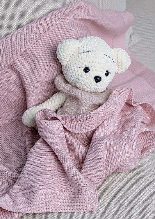 STAR MERINO WOOL BLANKET PINK