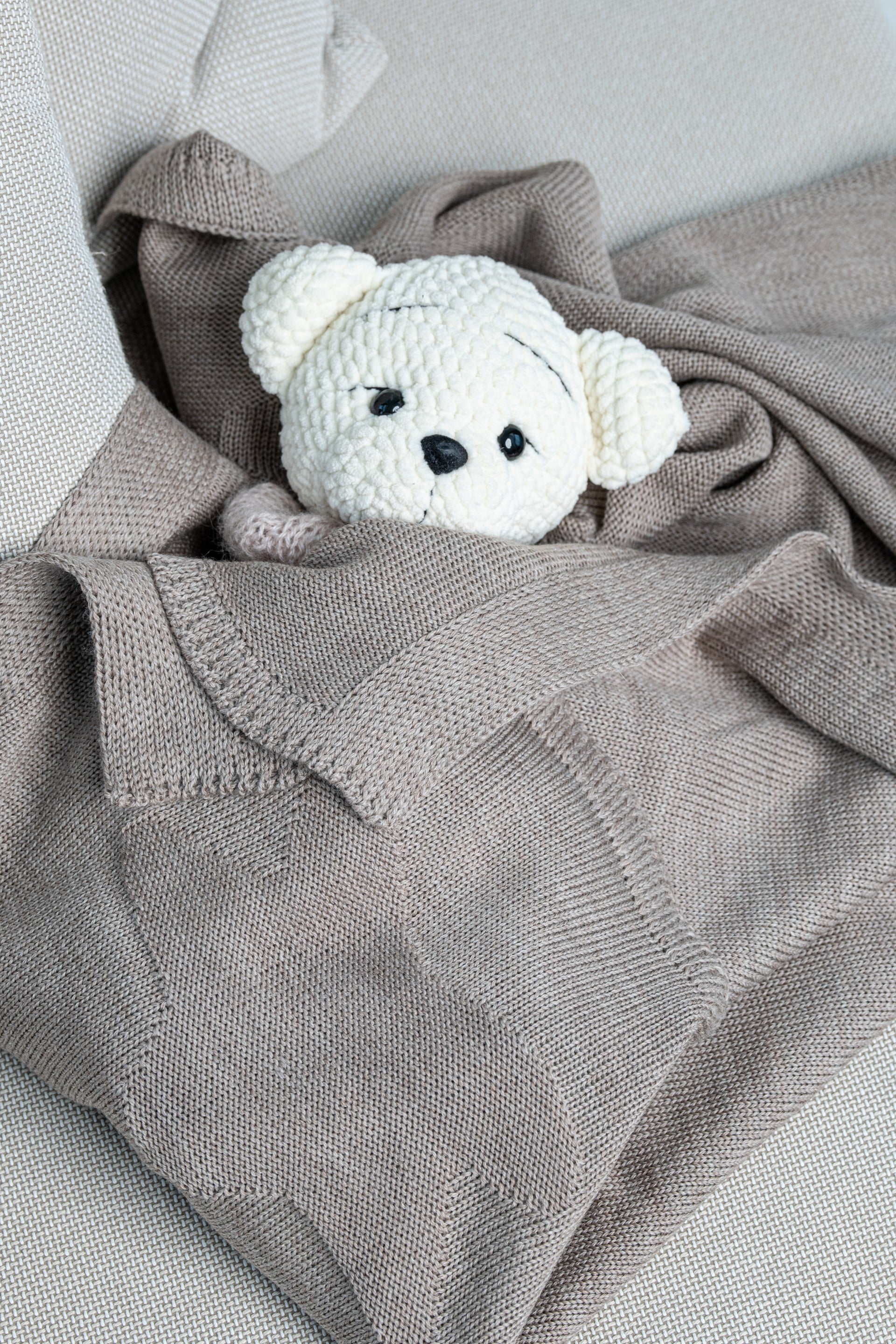 STAR MERINO WOOL BLANKET BROWN