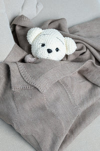 STAR MERINO WOOL BLANKET BROWN