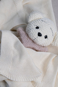 STAR MERINO WOOL BLANKET MILKY WHITE