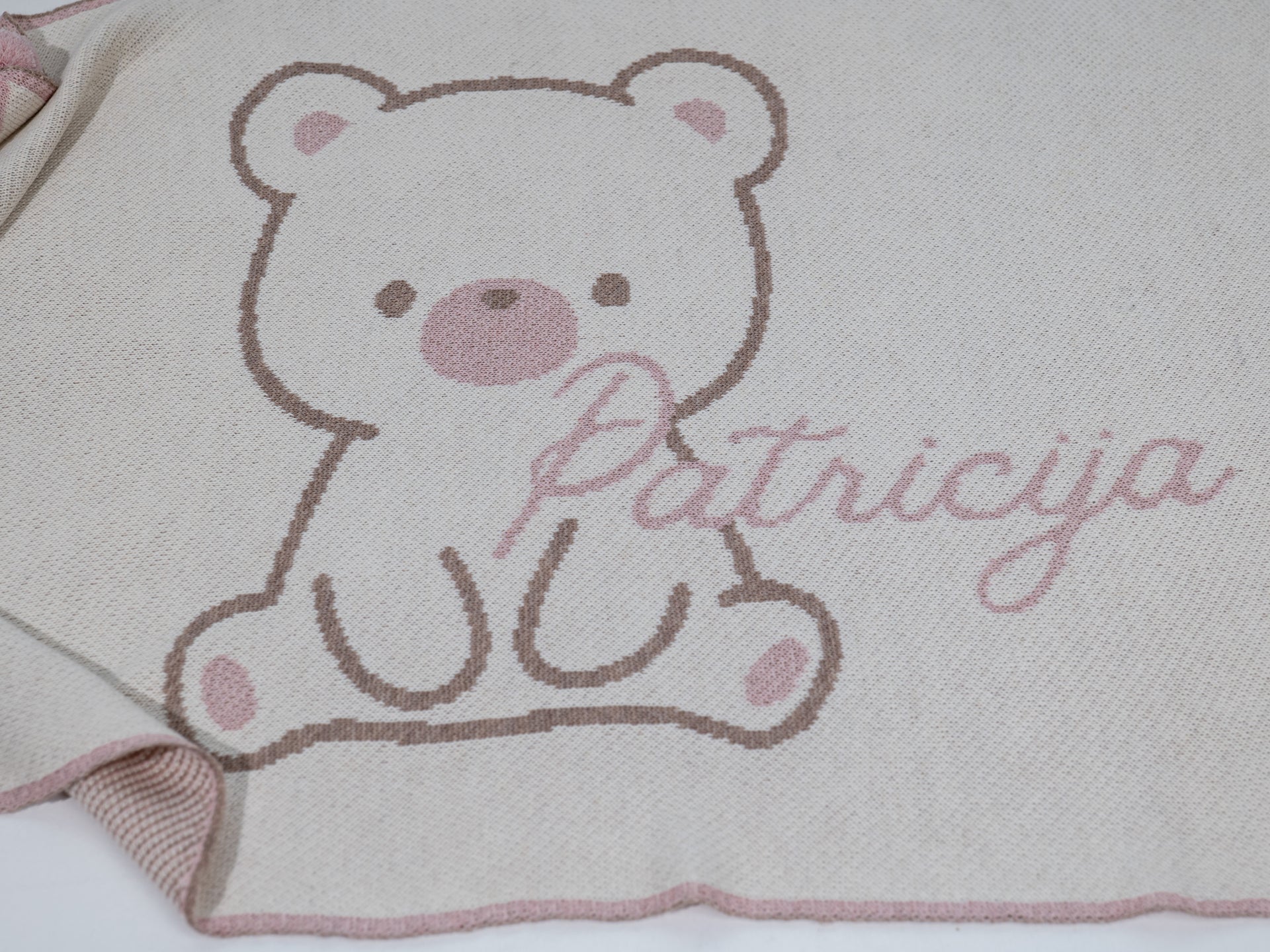 PERSONALIZED TEDDY BLANKET FOR GIRLS | WHITE