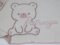 PERSONALIZED TEDDY BLANKET FOR GIRLS | WHITE