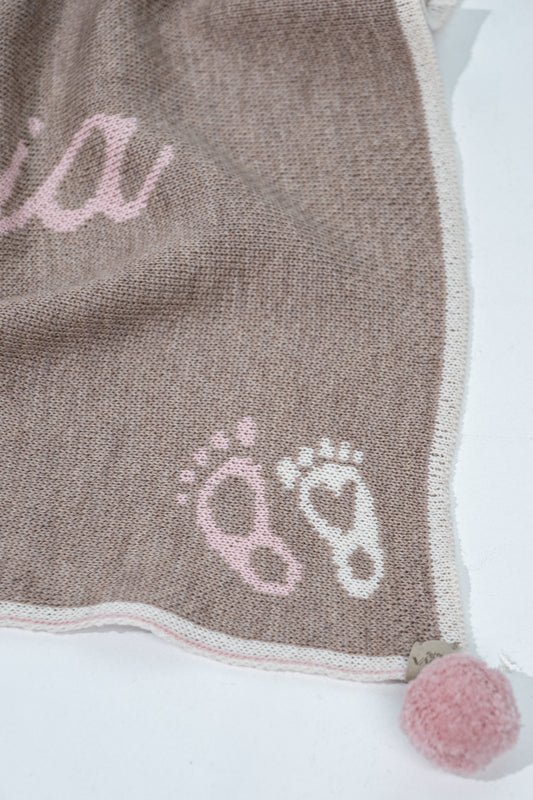 PERSONALIZED TEDDY BLANKET FOR GIRLS | BROWN