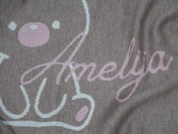 PERSONALIZED TEDDY BLANKET FOR GIRLS | BROWN