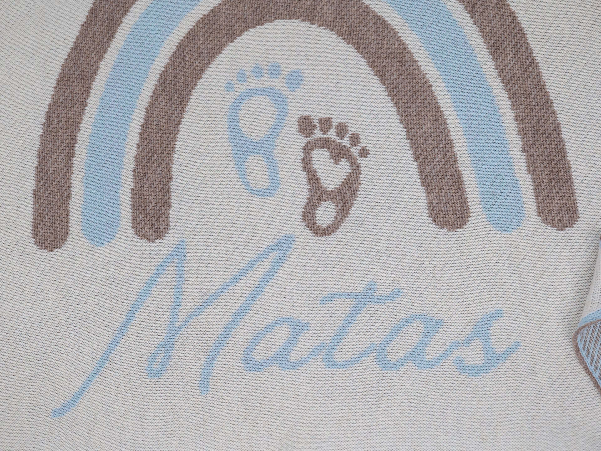 PERSONALIZED RAINBOW BLANKET FOR BOYS | WHITE