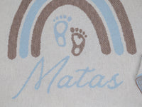 PERSONALIZED RAINBOW BLANKET FOR BOYS | WHITE