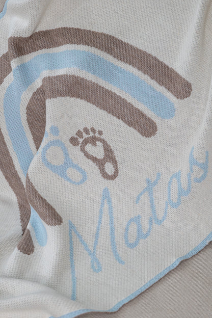 PERSONALIZUOTAS VAIVORYKŠTĖS PLEDAS BERNIUKAMS | BALTA SPALVA