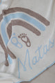 PERSONALIZED RAINBOW BLANKET FOR BOYS | WHITE