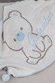 PERSONALIZED TEDDY BLANKET FOR BOYS | WHITE