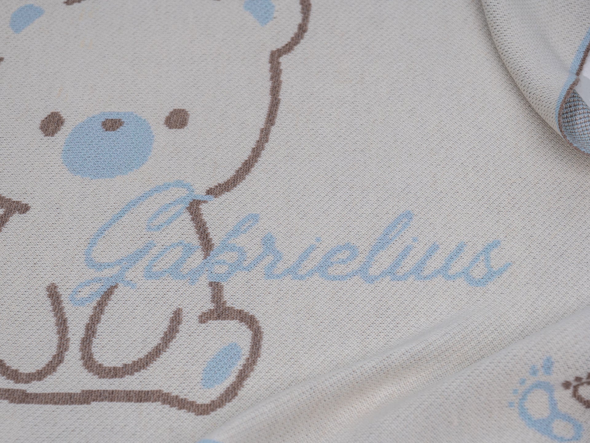 PERSONALIZED TEDDY BLANKET FOR BOYS | WHITE