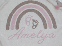 PERSONALIZED RAINBOW BLANKET FOR GIRLS | WHITE