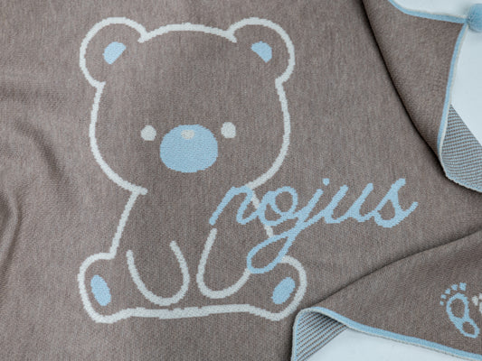 PERSONALIZED TEDDY BLANKET FOR BOYS | BROWN