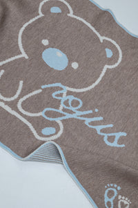 PERSONALIZED TEDDY BLANKET FOR BOYS | BROWN