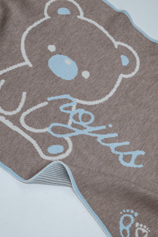 PERSONALIZED TEDDY BLANKET FOR BOYS | BROWN