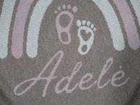 PERSONALIZED RAINBOW BLANKET FOR GIRLS | BROWN