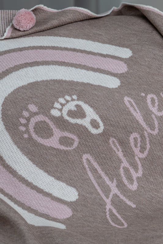 PERSONALIZED RAINBOW BLANKET FOR GIRLS | BROWN