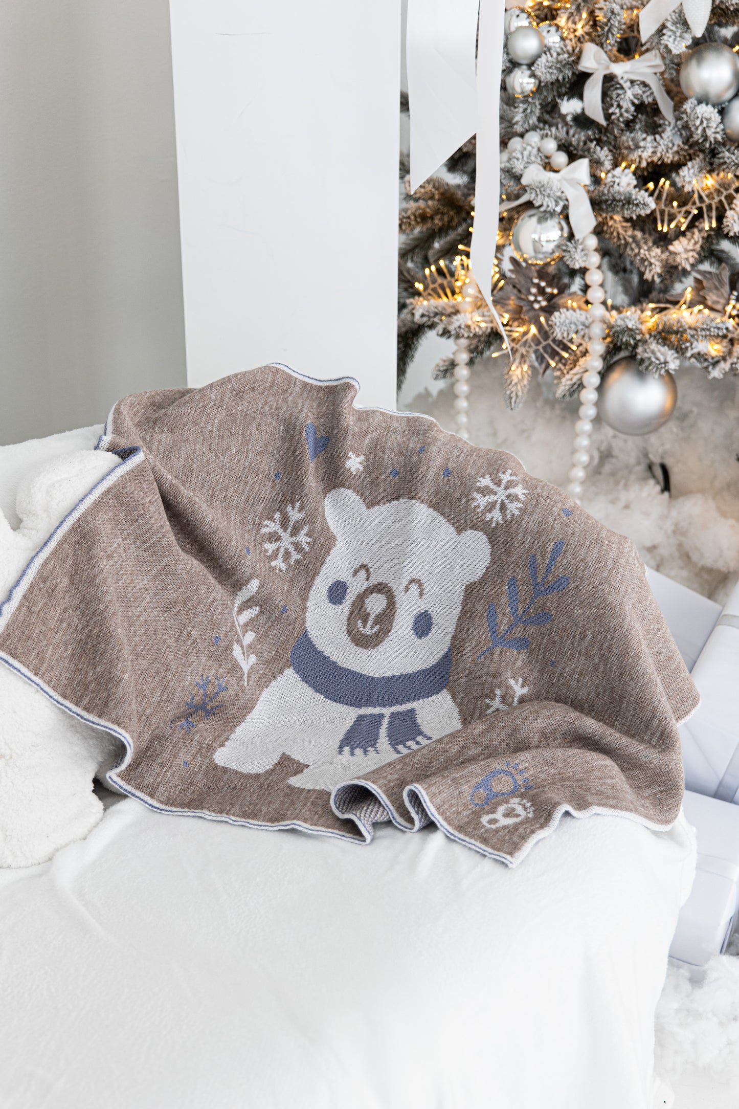 KALĖDINIS MERINO VILNOS PLEDAS | MĖLYNA MEŠKA