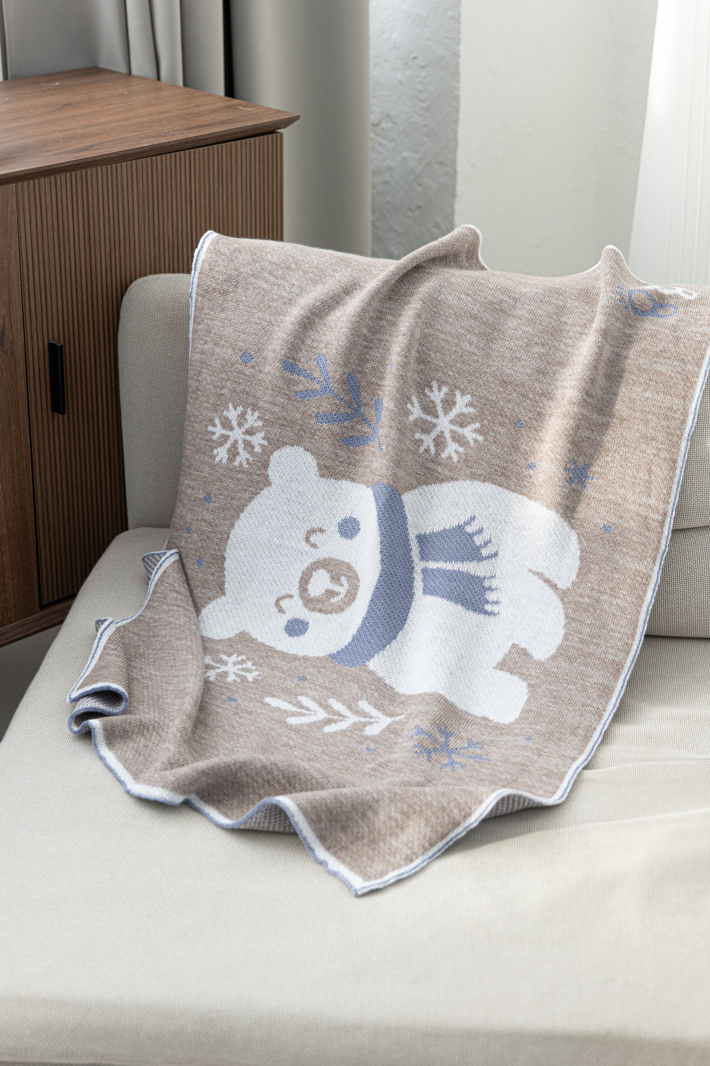 KALĖDINIS MERINO VILNOS PLEDAS | MĖLYNA MEŠKA