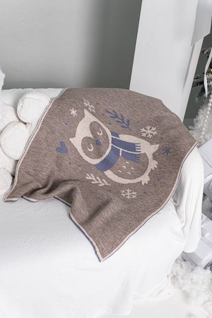 CHRISTMAS MERINO WOOL BLANKET | OWL