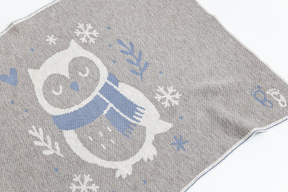 CHRISTMAS MERINO WOOL BLANKET | OWL