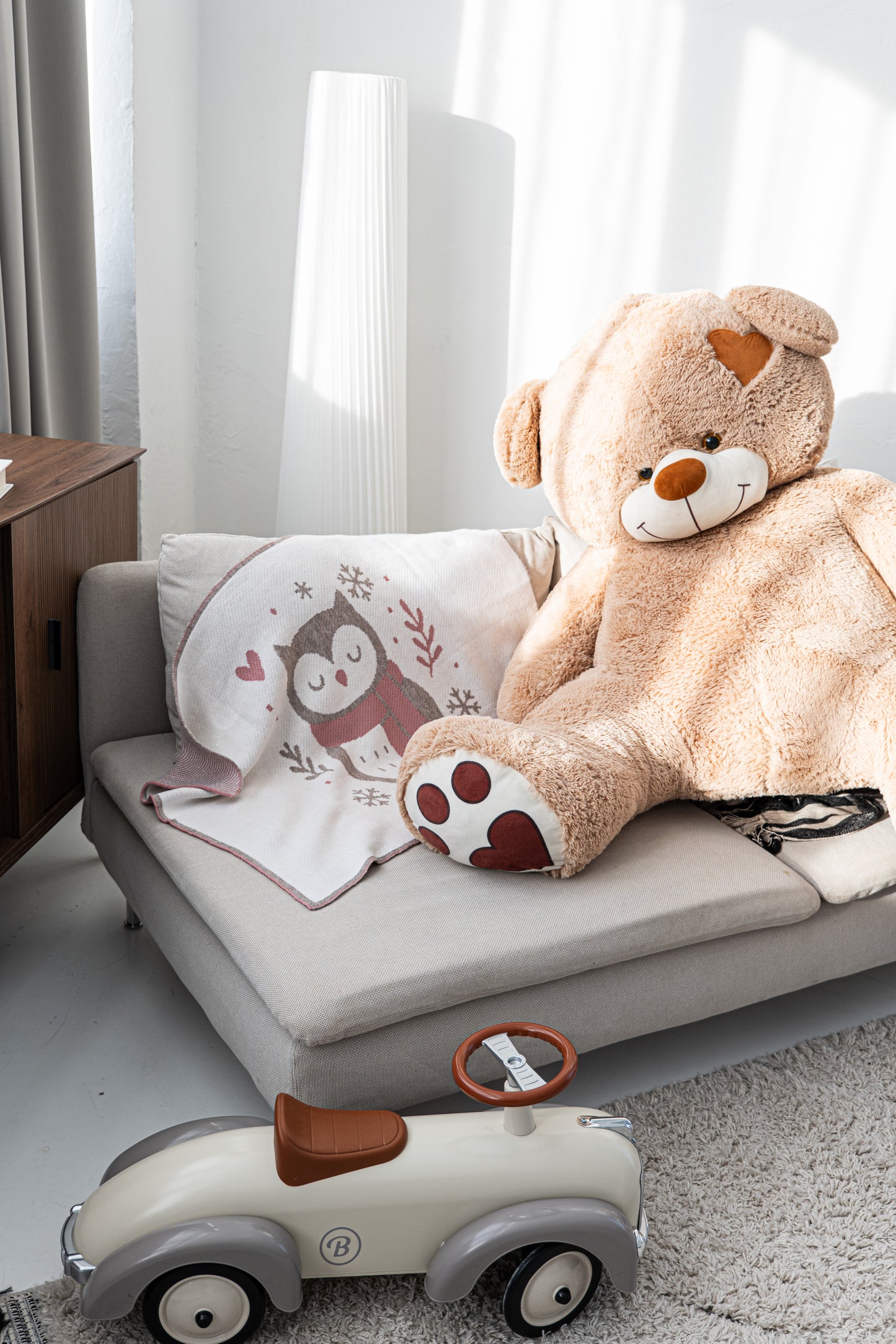 KALĖDINIS MERINO VILNOS PLEDUKAS | ROŽINĖ PELĖDA