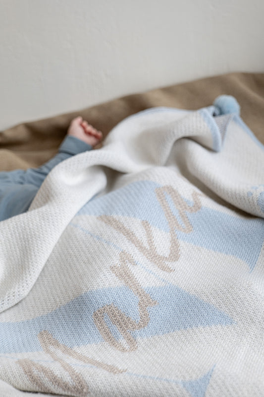 PERSONALIZED NAME BLANKET FOR BOYS | WHITE
